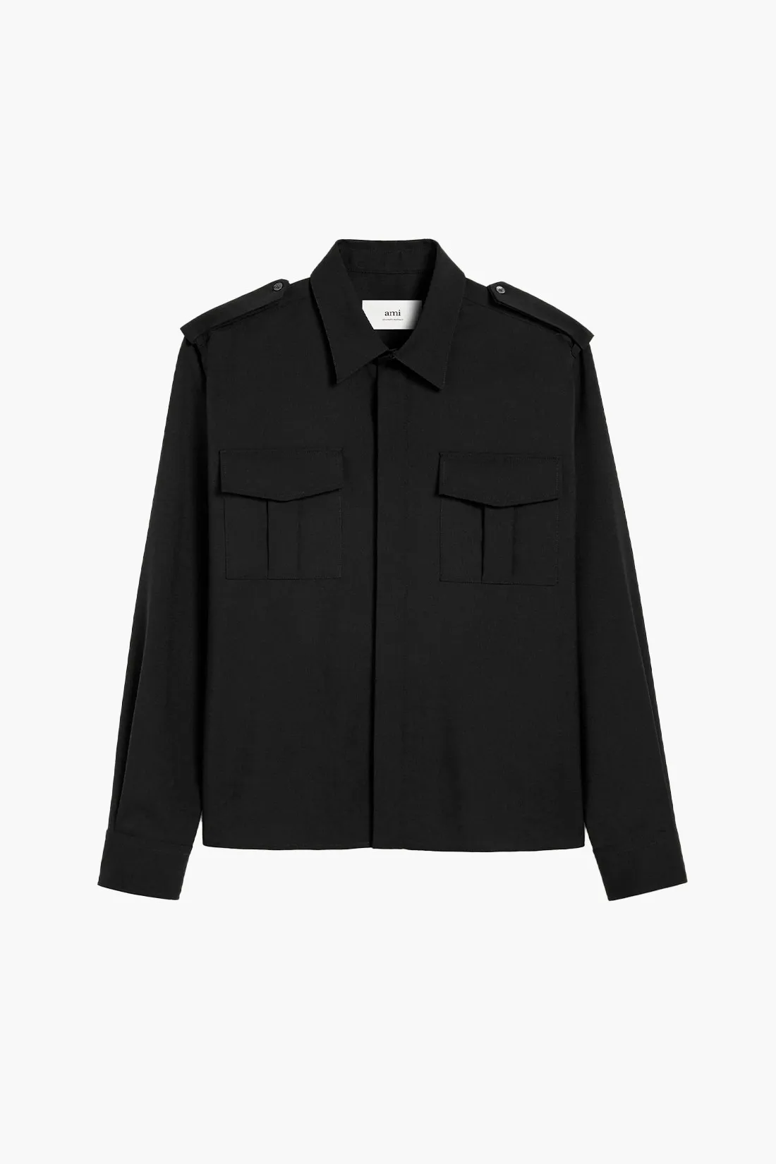 Ami Military shirt Black - GRADUATE STORE