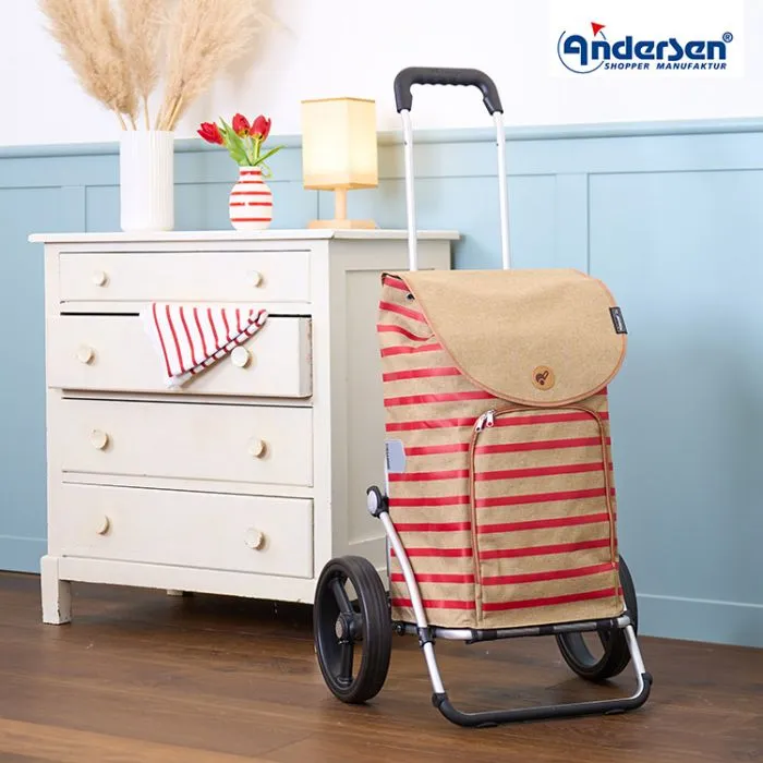 Andersen Royal Shopper Eske, rouge (roues à 3 rayons noires)| MarketOnWeb