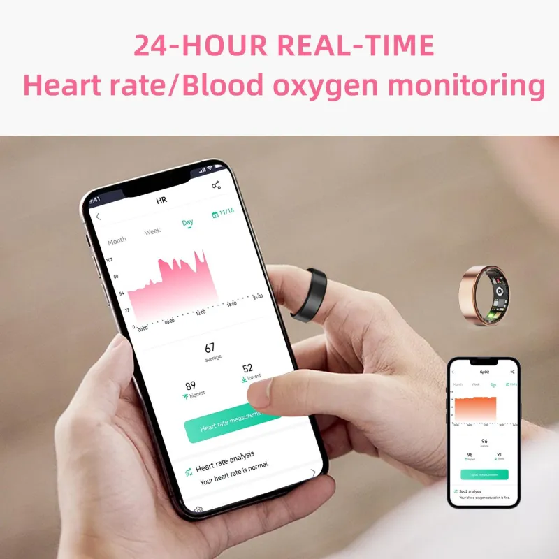 Bague Connectée Or Suivi Santé et Sport Étanche Bluetooth