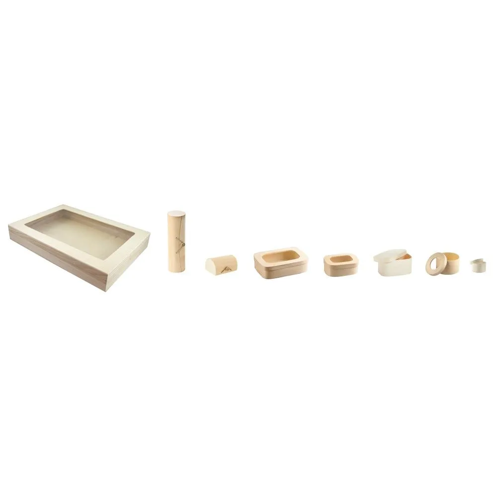 Boite bois ronde avec couvercle Ø65mm 65x65 h45mm 10pcs