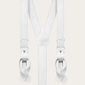 Bretelles Blanches en Satin Élastique pour Boutons | Style Exclusif