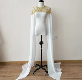 Cape de mariée en mousseline de soie manteau de soirée