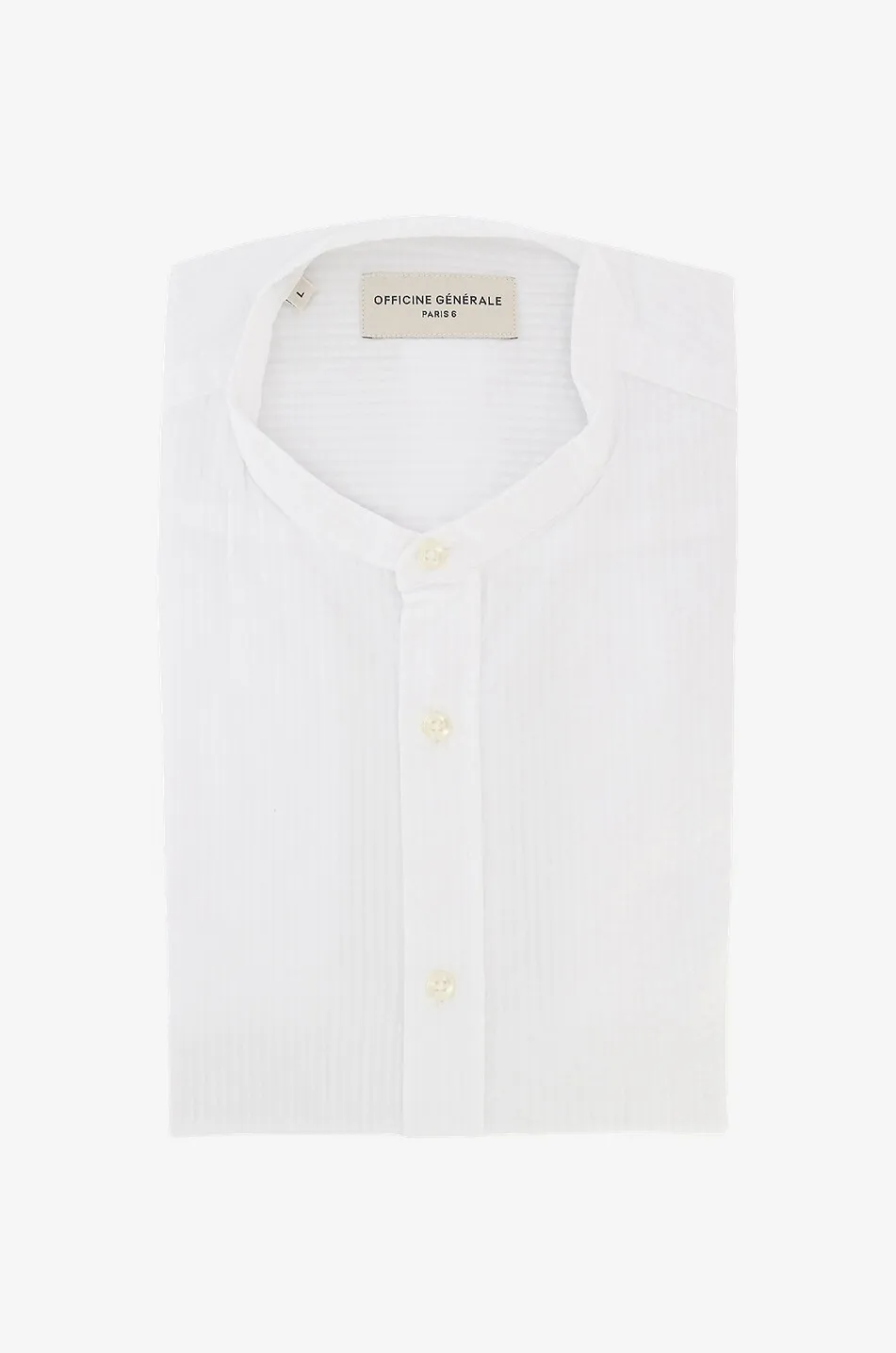 Chemise à col mao et rayures texturées Gaston