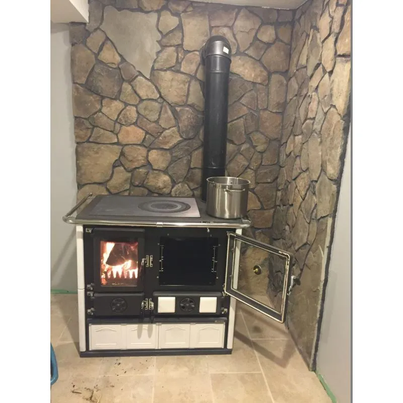 Cuisinière à bois raccordable - LA NORDICA Rosa 5.0 Maiolica Blanche 8.8 kW