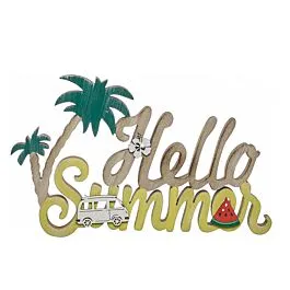 Décoration en bois HELLO SUMMER - Multicouleur