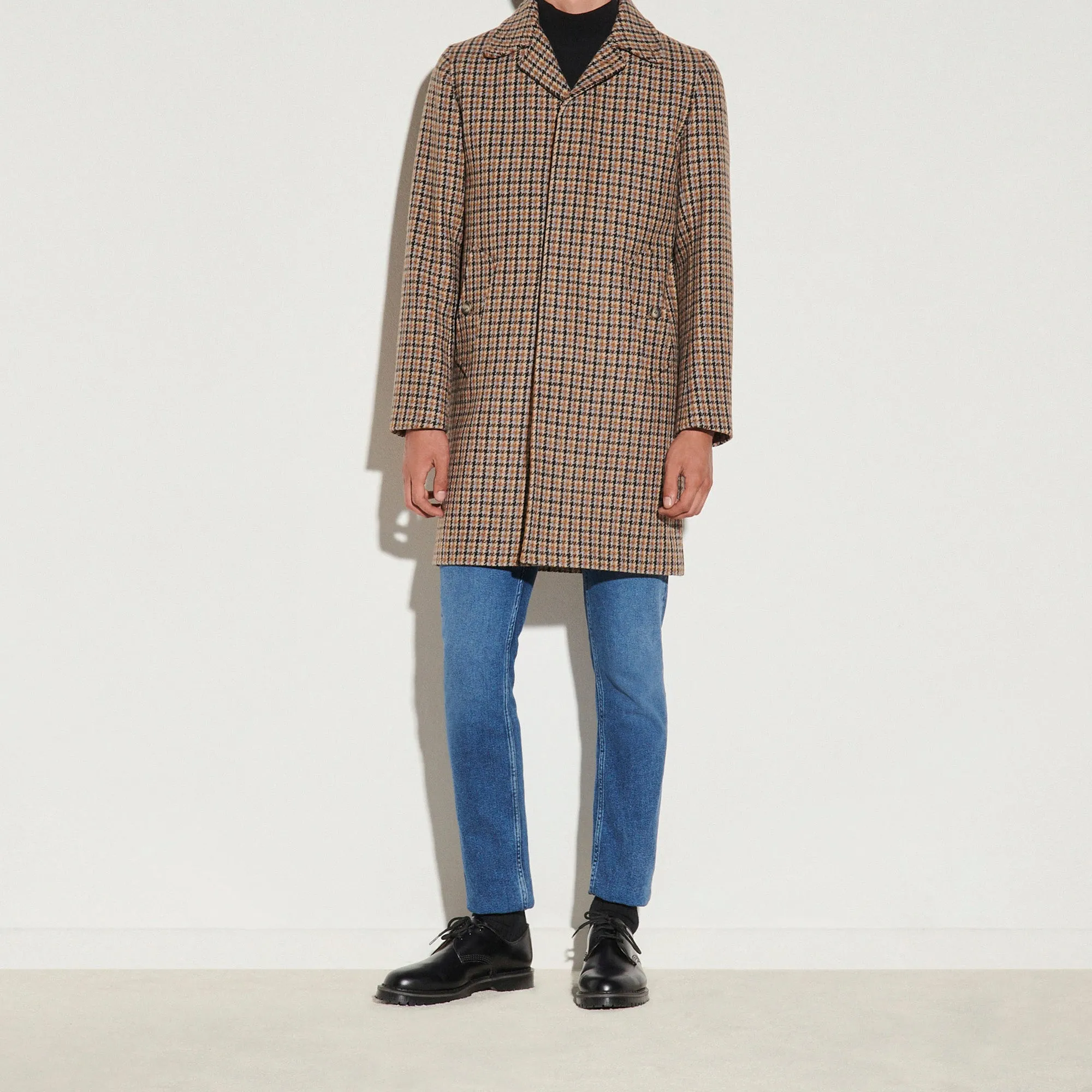 Manteau en laine pied de poule