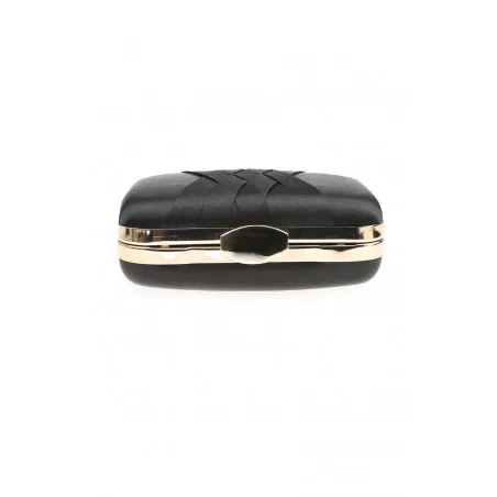 pochette de soirée tressée rectangle couleur noir