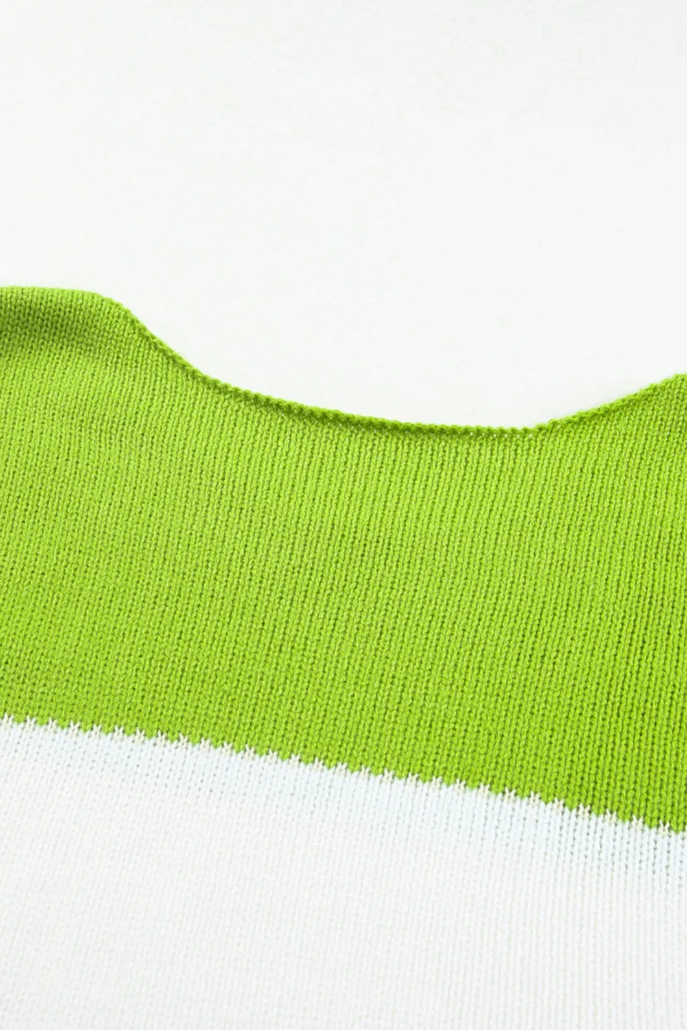 Pull Patchwork Color Block Vert Grande Taille
