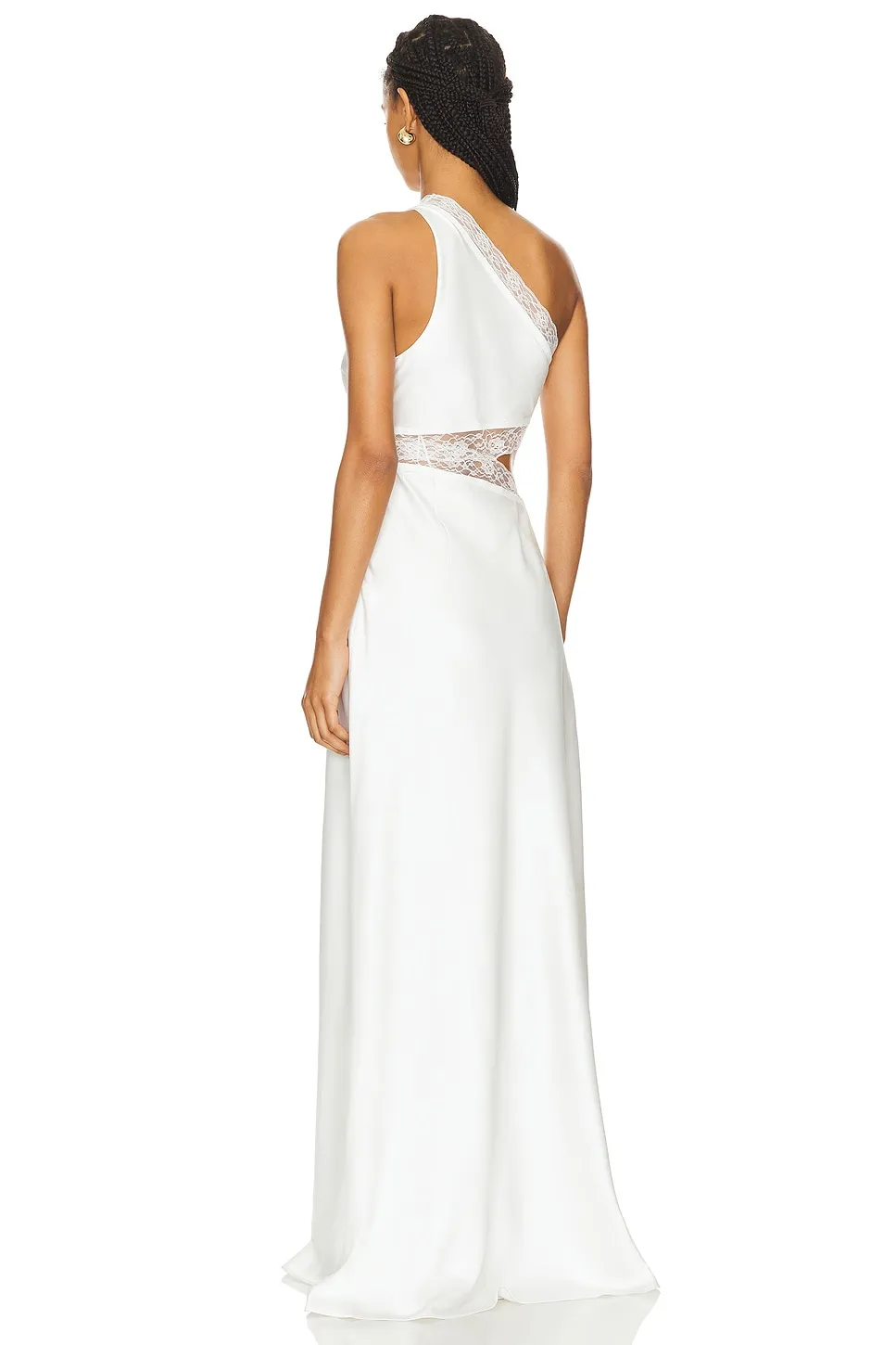 ROBE DE SOIRÉE EN DENTELLE ASYMÉTRIQUE JILLIAN MISHA