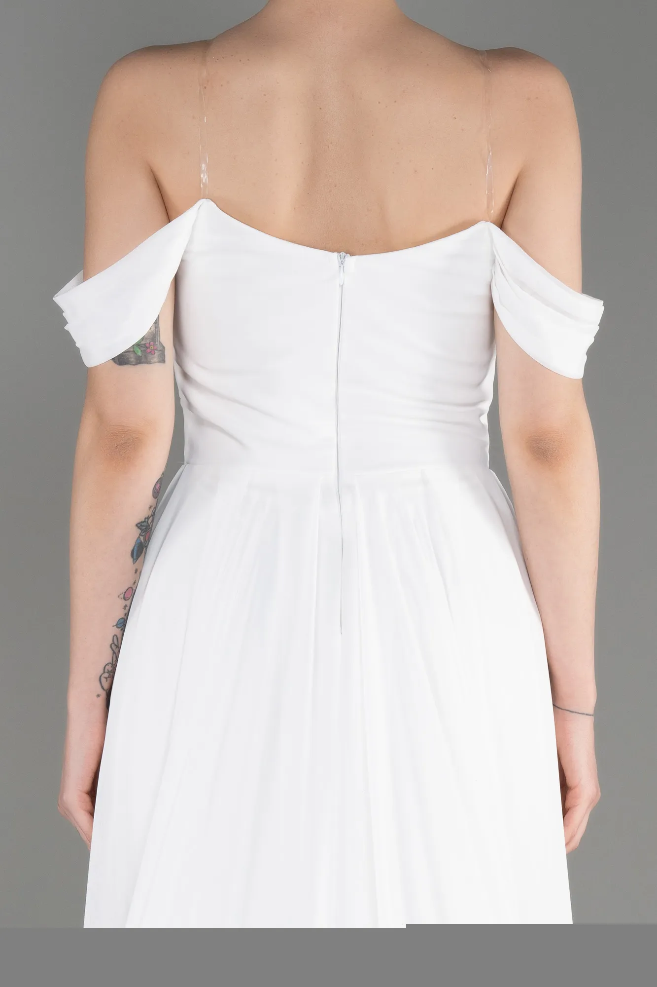 Robe de Soirée Longue Mousseline Noir ABU3802