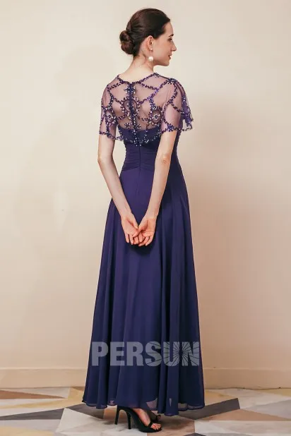 Robe de soirée longue verte bustier avec cape ornée de strass - Robedesoireelongue.fr