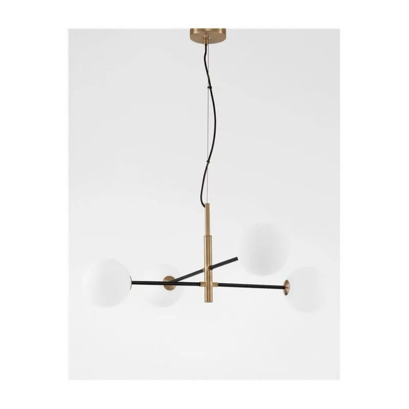 Suspension VITRA Or Satiné & Opale Blanc LED G9 4x5 W