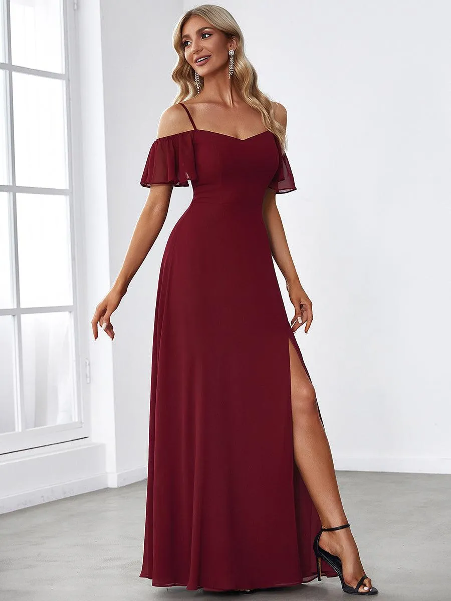 Taille personnalisée Robe de soirée sexy à épaules dénudées et à encolure en V