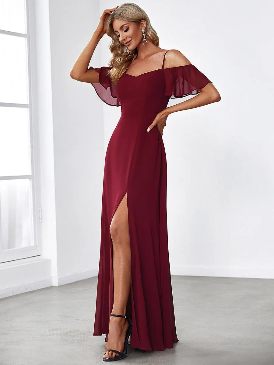Taille personnalisée Robe de soirée sexy à épaules dénudées et à encolure en V