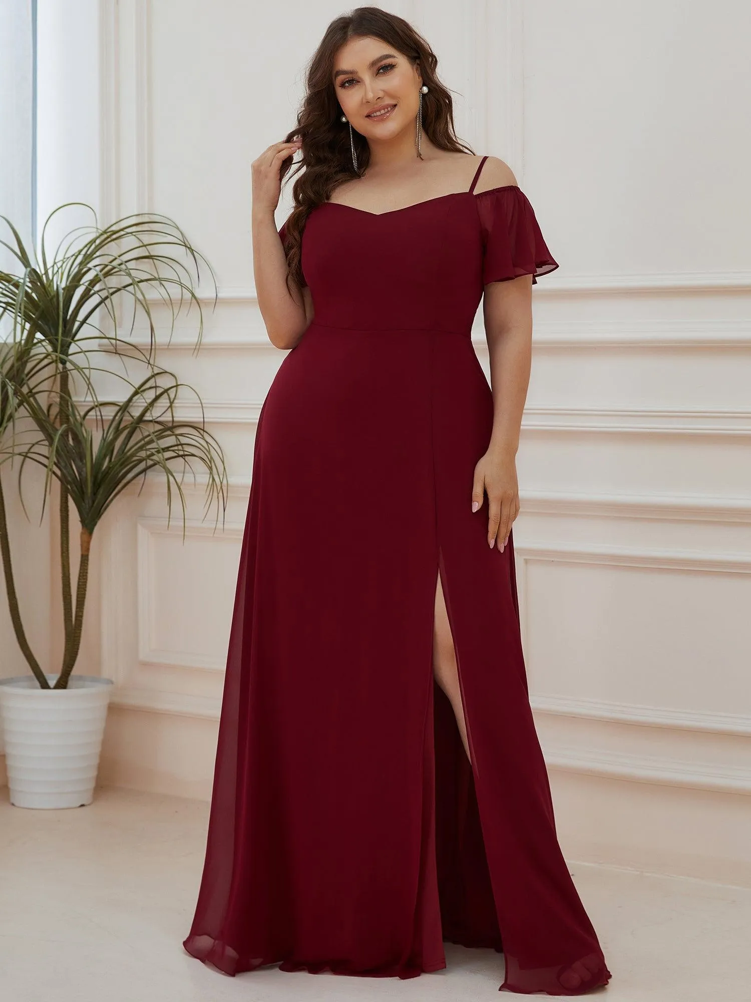 Taille personnalisée Robe de soirée sexy à épaules dénudées et à encolure en V